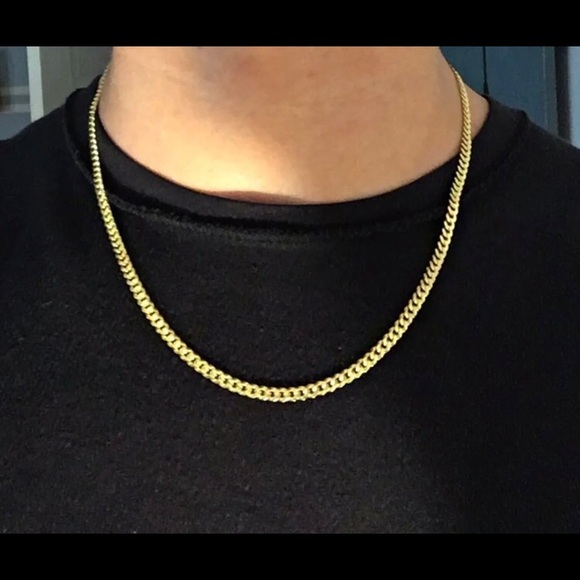 Gold Chain Cuban Link Bundle Set .925 Italy - Picture 6 of 7